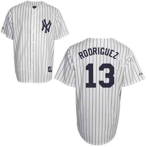 alex Rodriguez #13 Youth Baseball Jersey-New York Yankees Authentic Home White MLB Jersey - Click Image to Close